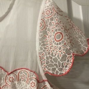 Boutique white and coral dress.